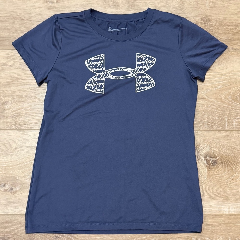 Under Armour Women's Loose Fit Graphic Tee Navy Blue Size Small